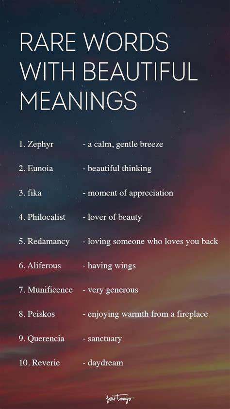 rare words for value.